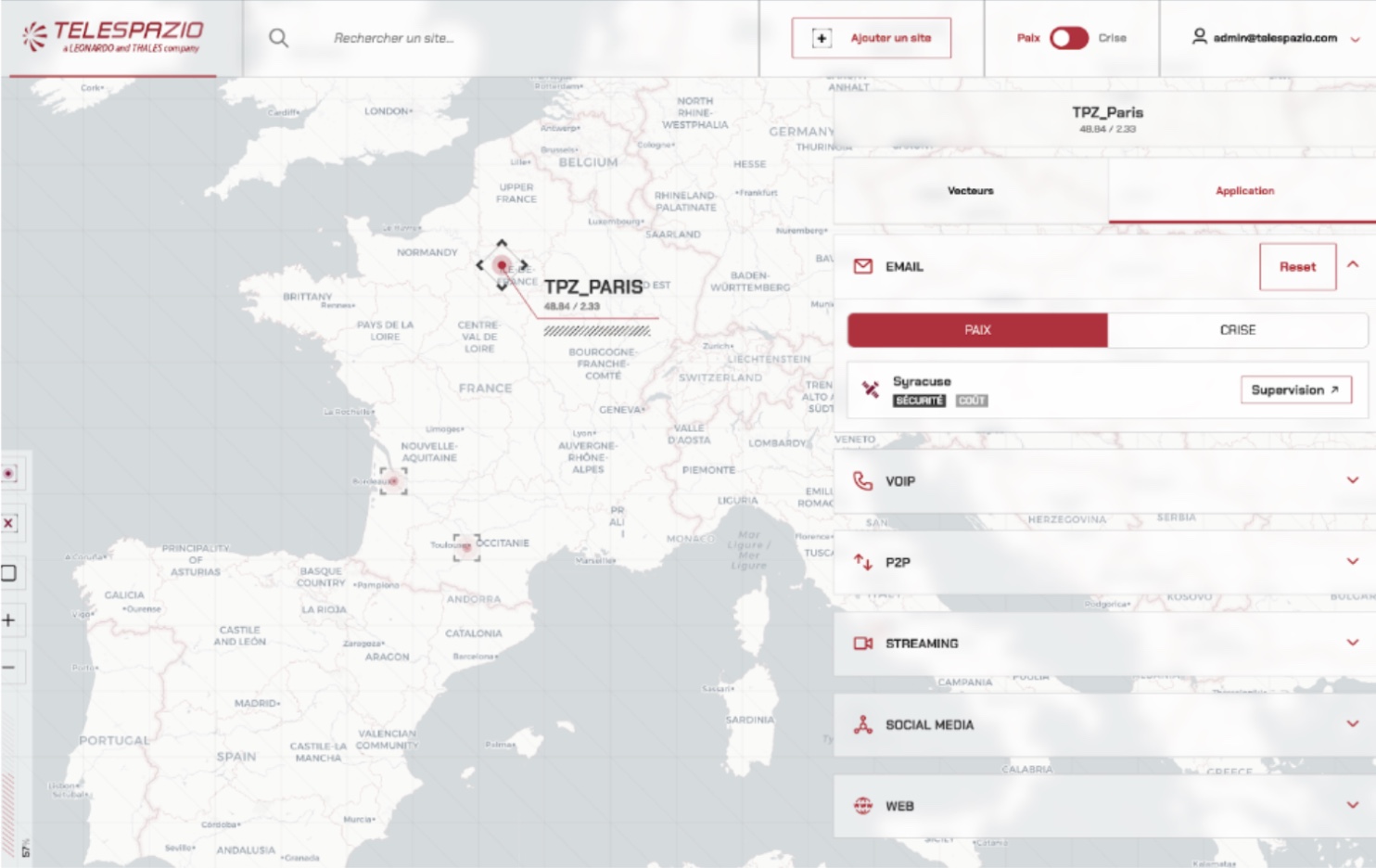 Application web Telespazio