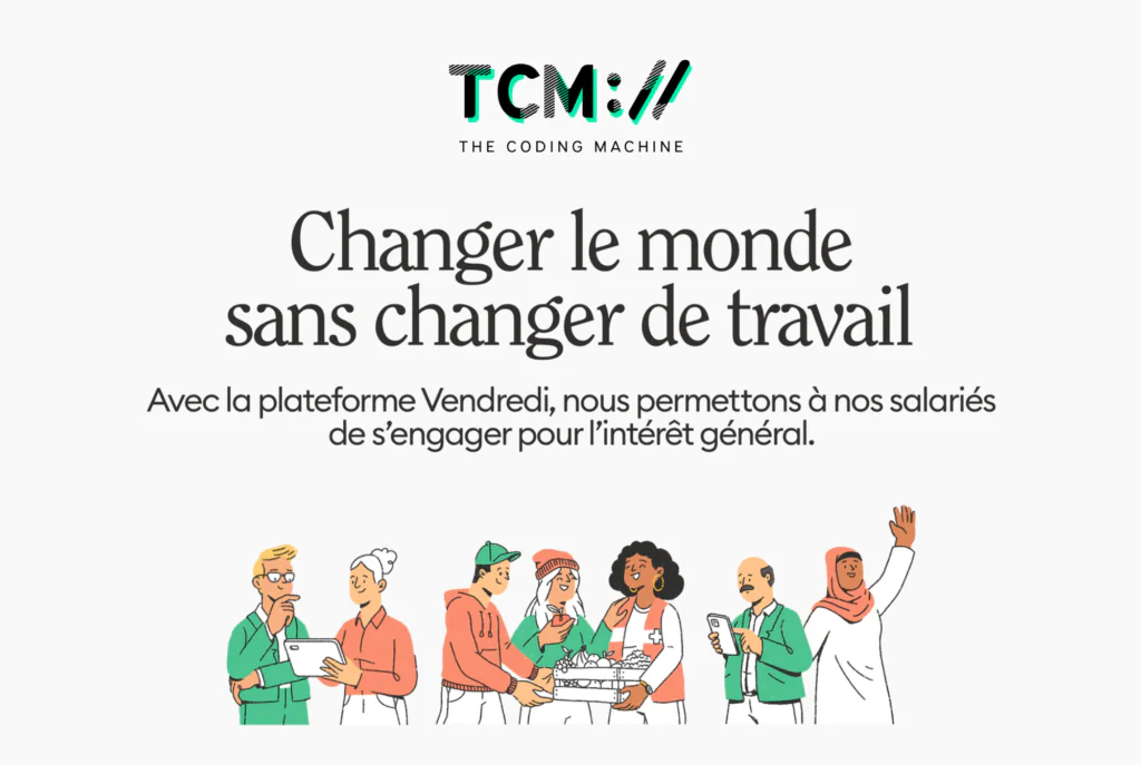 Illustration TCM : Des employés engagés pour l'intérêt général, sans changer de travail.