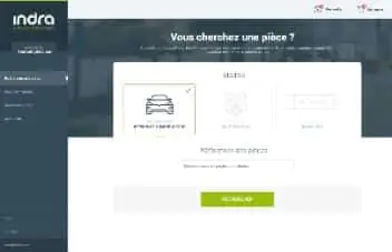 Plateforme de vente INDRA SAS pour la recherche de pièces automobiles